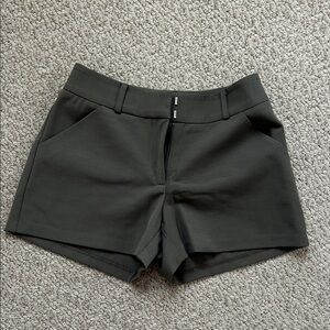 DREW Olive High-Waist Structured Shorts